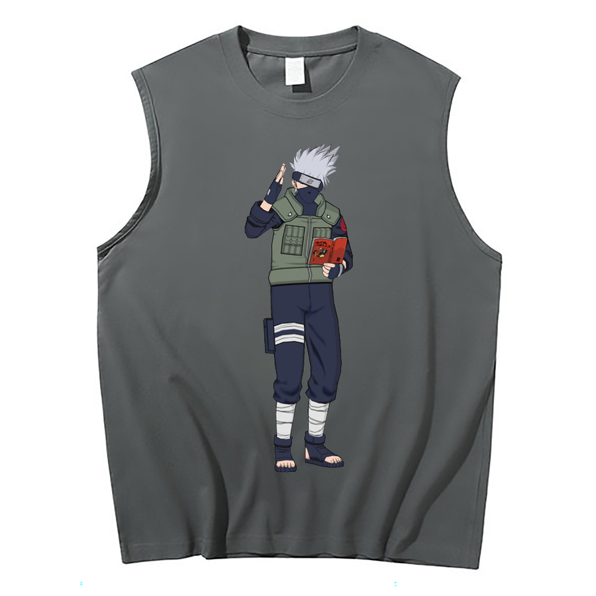 （画像用） NARUTO -ナルト- はたけ カカシ Hatake Kakashi コットン100％タンクトップ（フロントプリント）